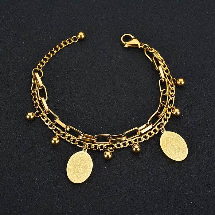 Popular Titanium Steel Double Life Tree Bracelet NHHF145919