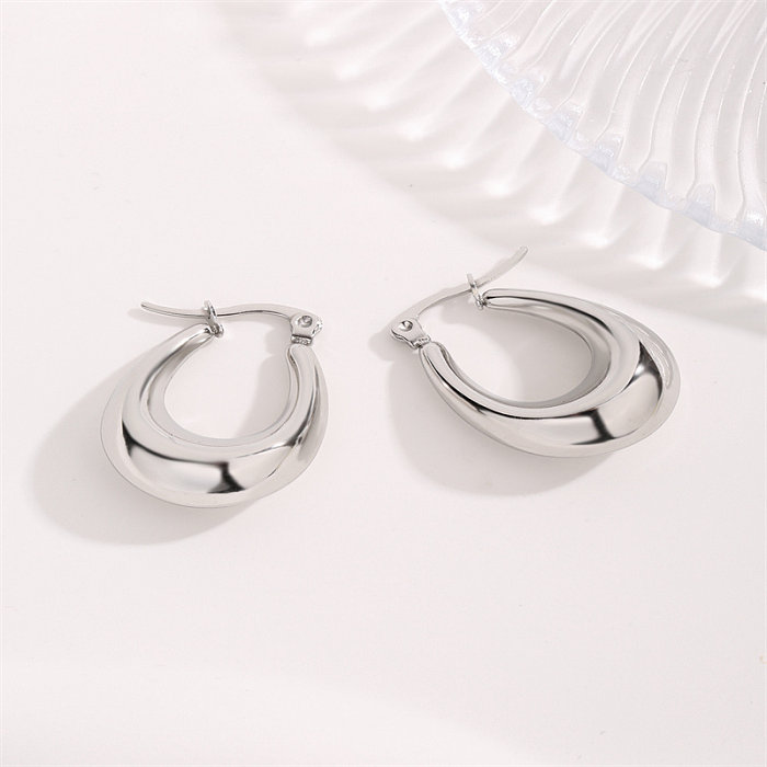 1 Pair Classic Style Geometric Stainless Steel Earrings