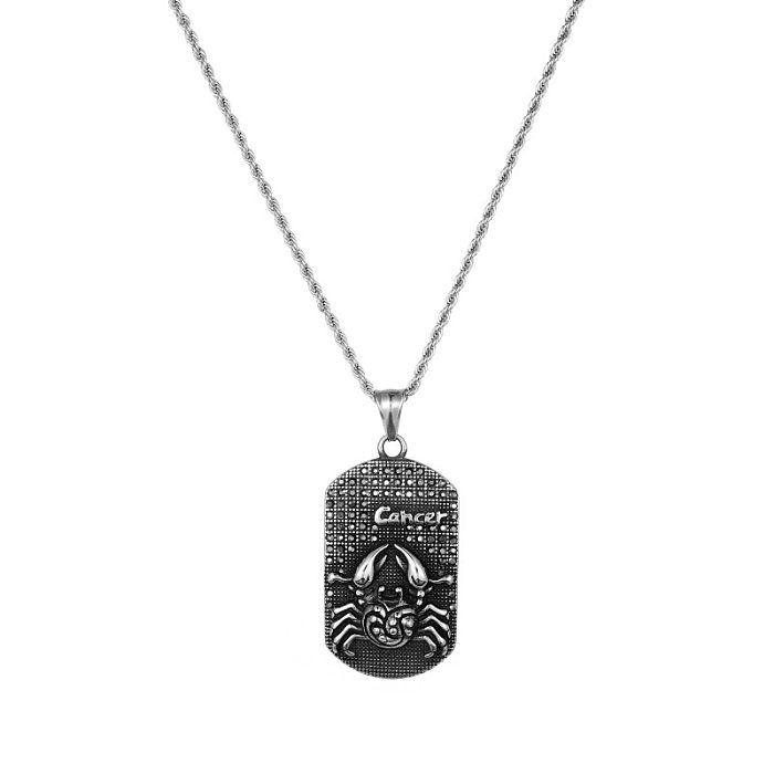 Hip-Hop Modern Style Constellation Stainless Steel  Polishing Inlay Zircon Pendant Necklace
