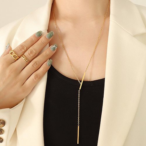 Fashion Women's Geometric Y-Letter Mid-Length Clavicle Chain Stainless Steel