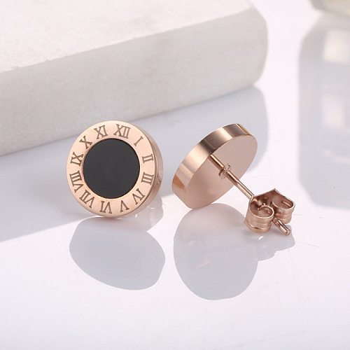 1 Pair Fashion Number Stainless Steel Plating Inlay Acrylic Ear Studs