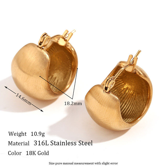 1 Pair Simple Style Classic Style Solid Color Plating Stainless Steel  18K Gold Plated Ear Cuffs