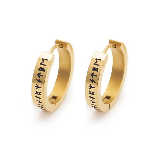 1 Pair Simple Style Letter Plating Stainless Steel Gold Plated Earrings