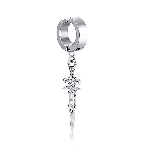 1 Piece Punk Cool Style Cross Chain Stainless Steel  Ear Cuffs