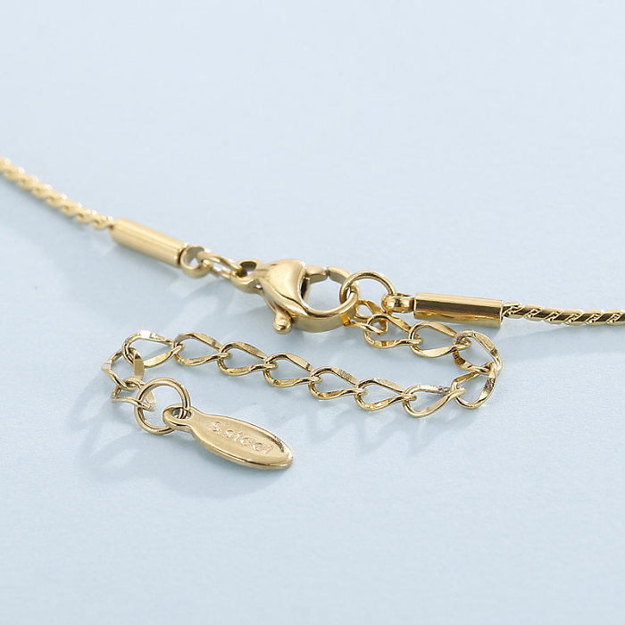 Süße herzförmige Muschel-Anhänger-Halskette mit Edelstahlbeschichtung, 1 Stück