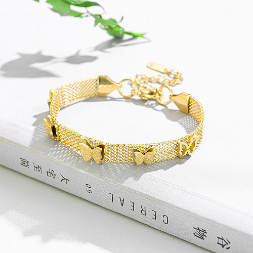 Bracelet Simple en acier titane papillon exquis à la mode