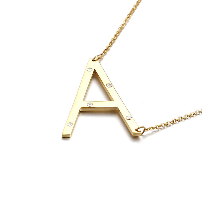 Kalen New Fashion Necklace 26 Beaded Letter-Printing Gold Necklace European And American Popular Ornament Amazon Sources