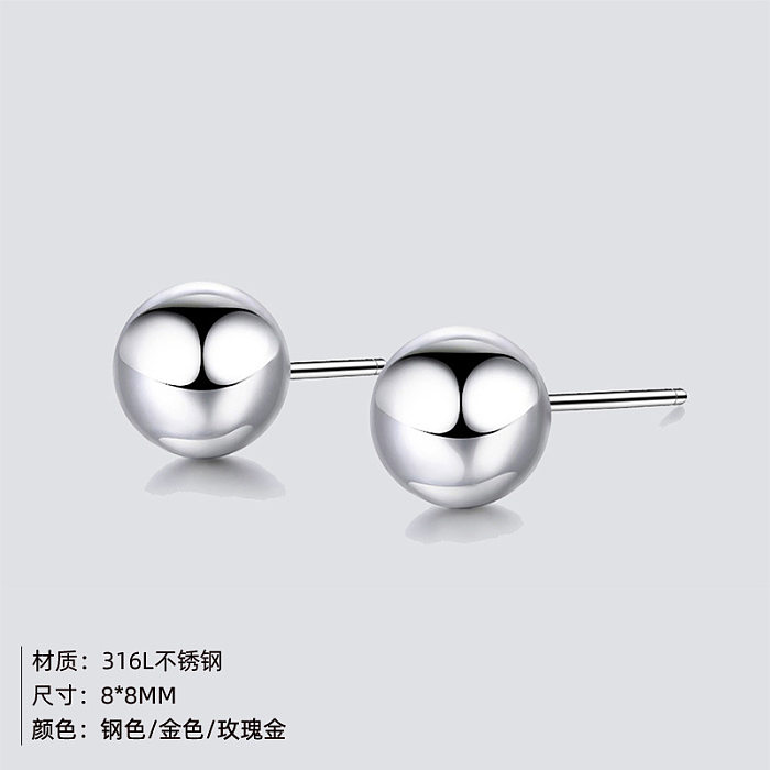 Stainless Steel  Earrings Fashion Round Bead Earrings Simple Peas Earrings Wholesale jewelry