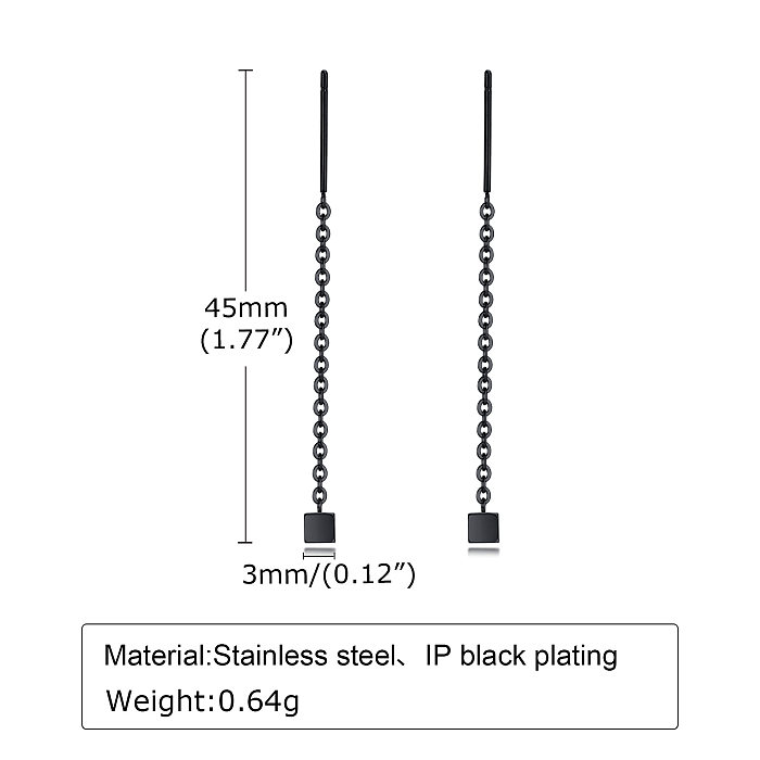 Simple Style Geometric Stainless Steel  Drop Earrings Plating Stainless Steel  Earrings 1 Pair