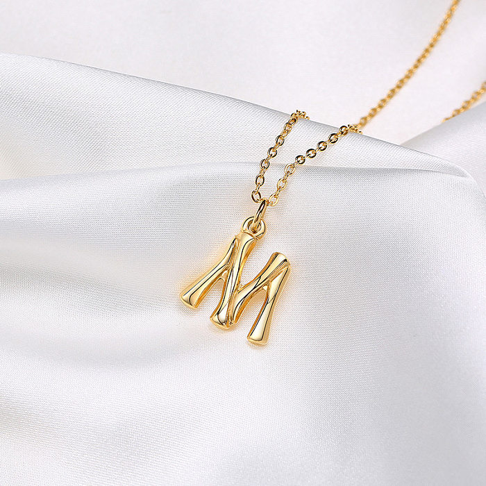 Fashion Letter Stainless Steel Polishing Plating Pendant Necklace 1 Piece