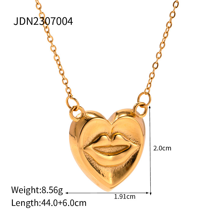 IG Style Lips Stainless Steel  Plating 18K Gold Plated Necklace