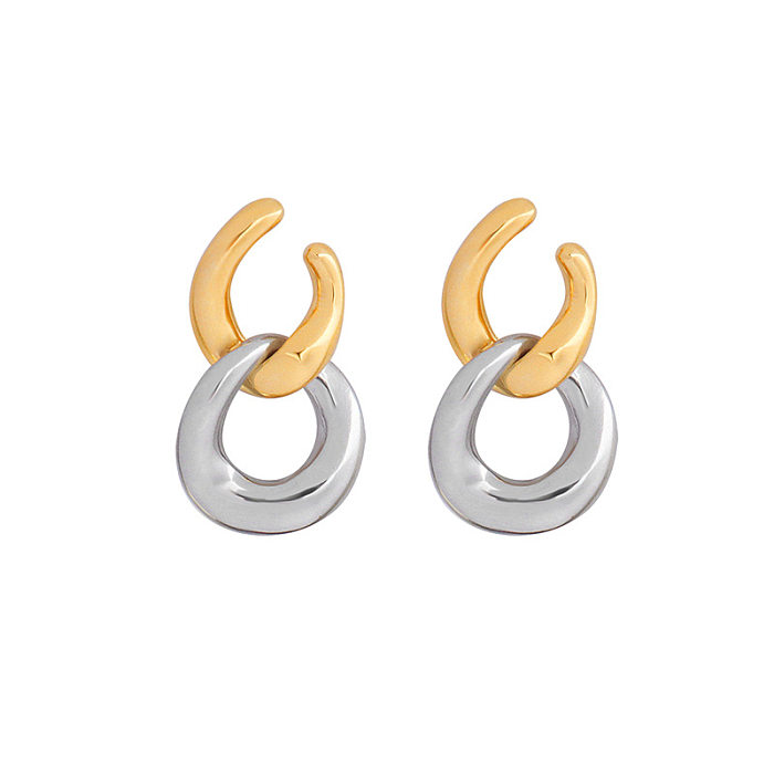 Simple Double Detachable Stainless Steel Earrings