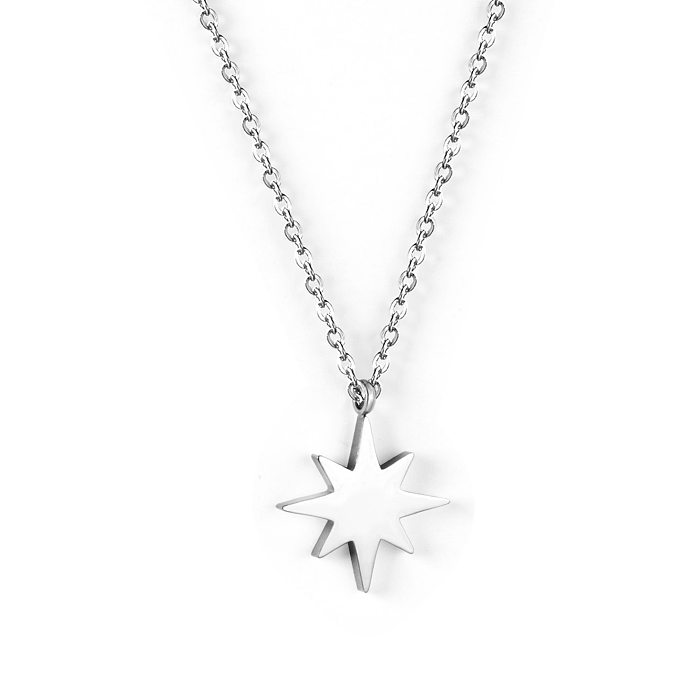 Simple Style Round Star Stainless Steel  Plating Necklace 1 Piece