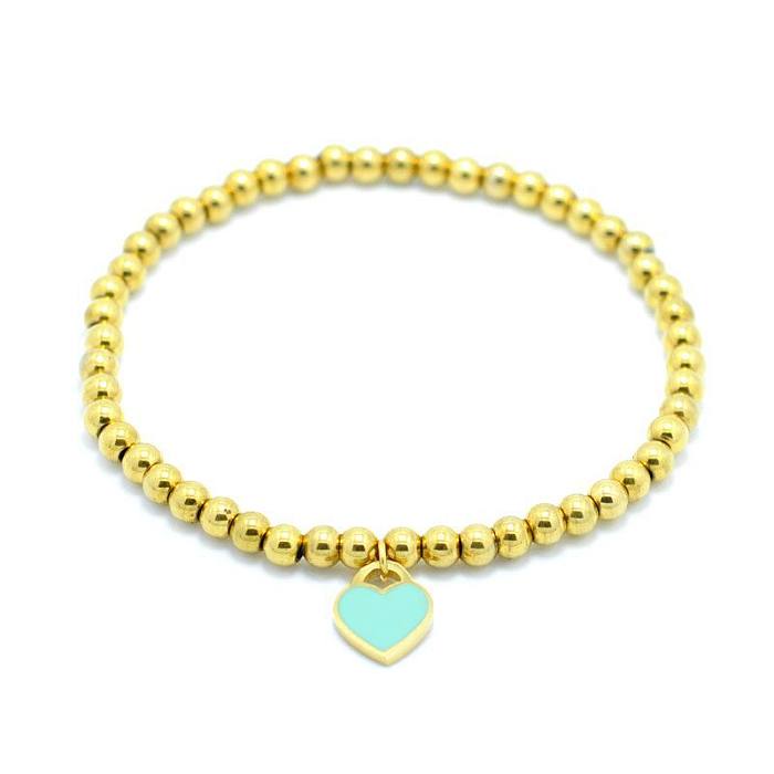 Basic Modern Style Heart Shape Stainless Steel Plating 18K Gold Plated Bracelets