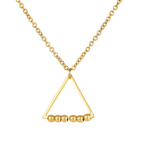 Simple Style Triangle Moon Heart Shape Stainless Steel  Plating Pendant Necklace