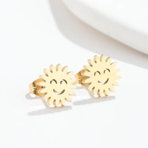 1 Pair Simple Style Solid Color Stainless Steel  Plating Earrings