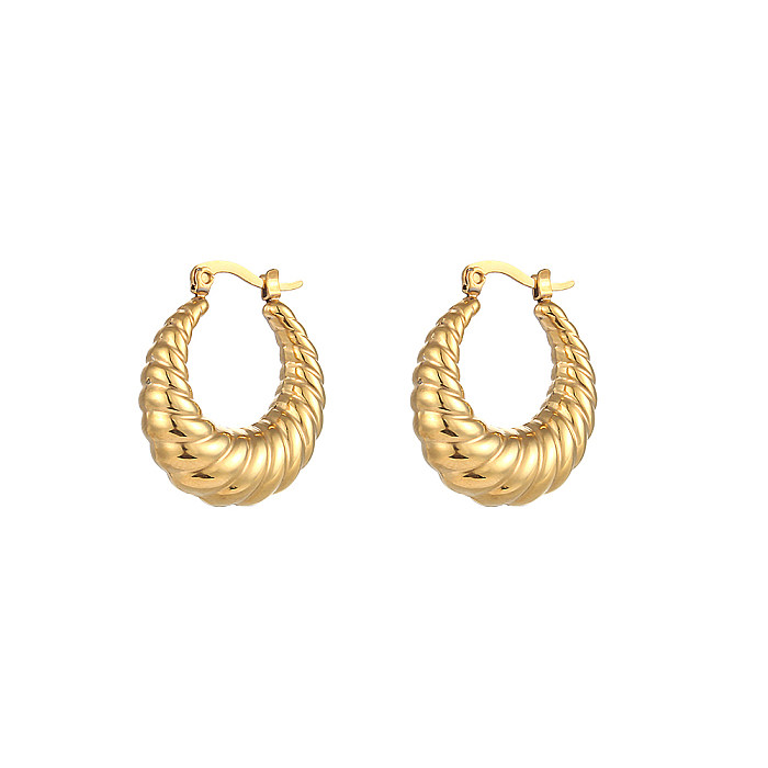1 Pair Basic Simple Style Classic Style Geometric Plating Stainless Steel  18K Gold Plated Earrings