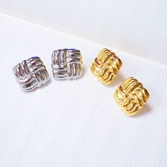 1 Pair Simple Style Knot Plating Stainless Steel  Ear Studs