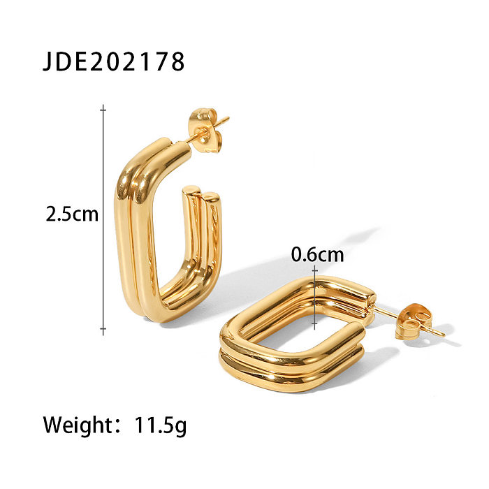 A orelha de aço inoxidável da forma de U da forma prende brincos de aço inoxidável banhados a ouro