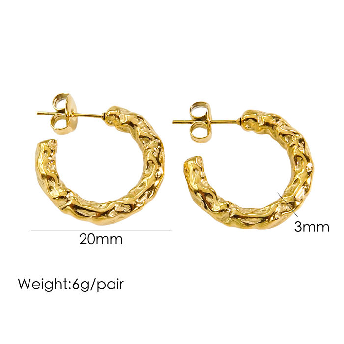 1 Pair Classic Style Round Plating Stainless Steel  Earrings