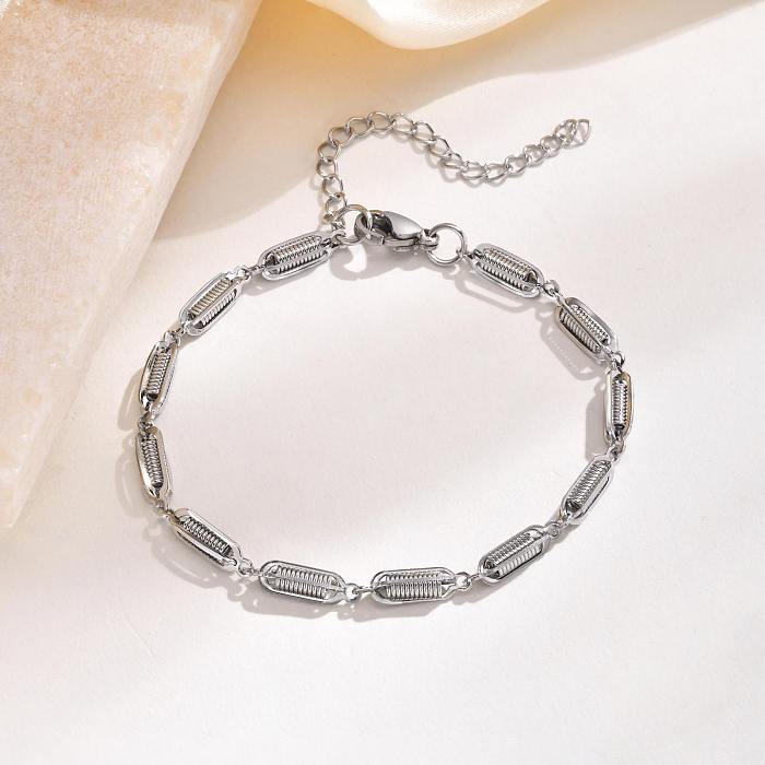Wholesale Simple Style Solid Color Stainless Steel Plating Bracelets