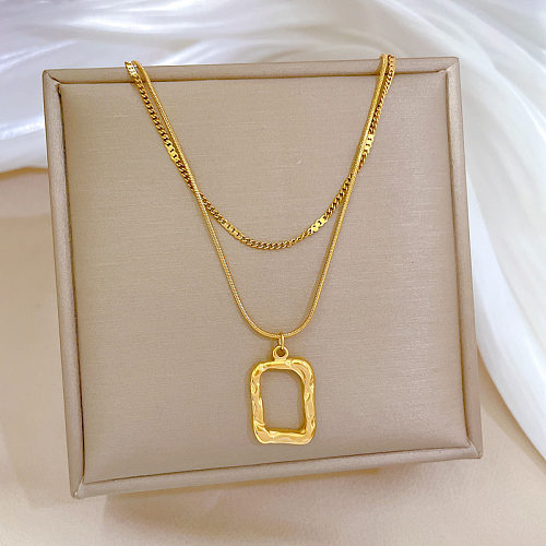 Fashion Geometric Stainless Steel Layered Necklaces