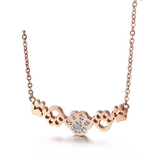 Nouveau collier pendentif en acier inoxydable diamant griffe de chat empreintes collier en gros