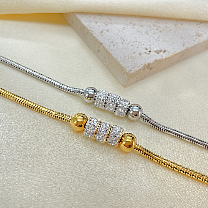 Bracelets géométriques en zircone avec incrustation d'acier et de titane de style classique