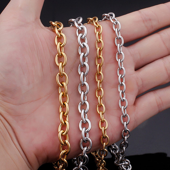 Retro O-chain Stainless Steel  Clavicle Necklace Wholesale jewelry