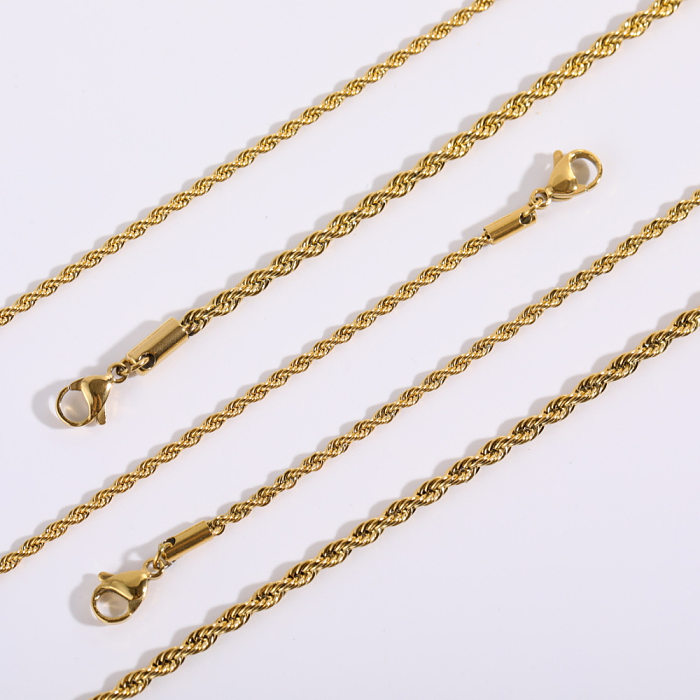 Fashion Simple Geometric Plating 18K Gold Stainless Steel  Necklace
