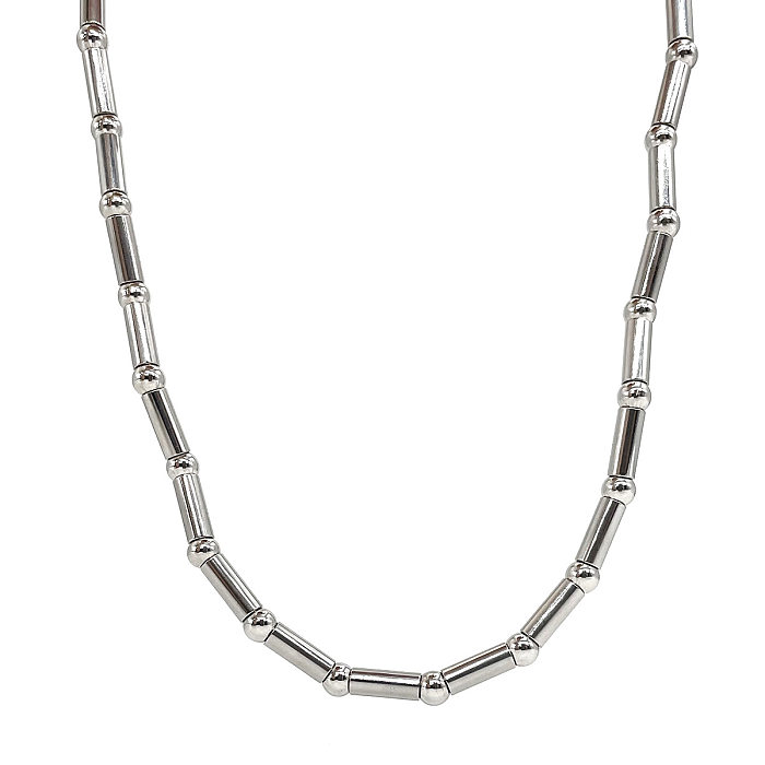 Einfache schlichte Pendel-Halskette aus einfarbigem Edelstahl