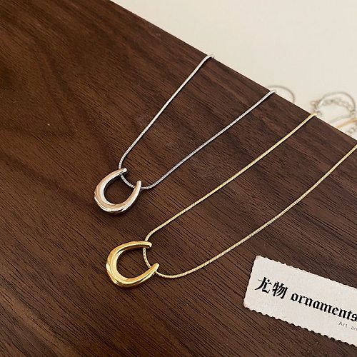 IG Style Simple Style U Shape Stainless Steel Plating Necklace 1 Piece
