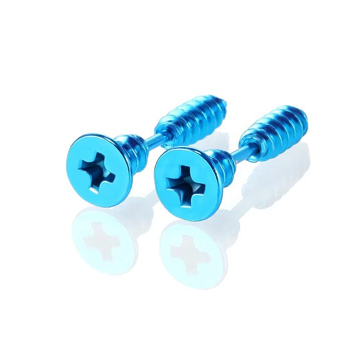 1 Piece Exaggerated Streetwear Geometric Plating Stainless Steel  Ear Studs