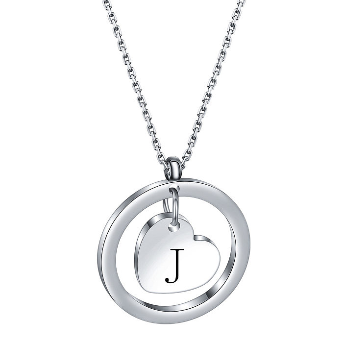 Simple Style Letter Stainless Steel  Stainless Steel Plating Pendant Necklace
