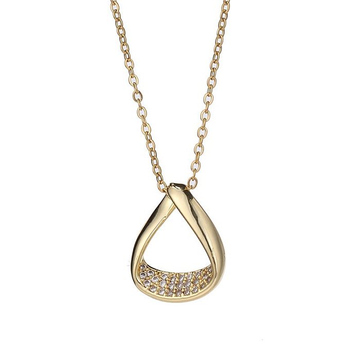 Simple Style Commute Letter Stainless Steel Inlay Rhinestones Pendant Necklace