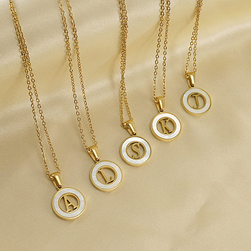Modische Halskette mit Buchstaben-Anhänger aus Edelstahl, 1 Stück