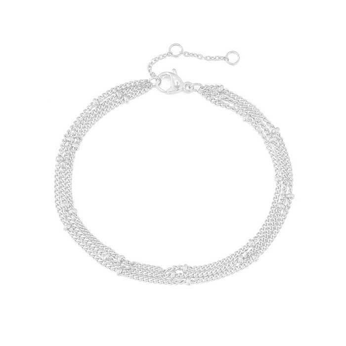 Korea Edelstahl Doppelschicht Armband Perlenkette Armband Einstellbar Schmuck Großhandel