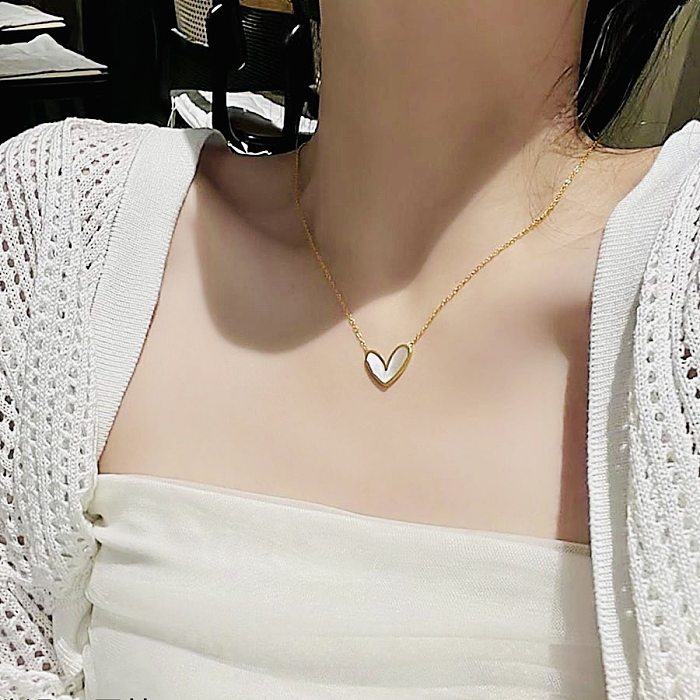 1 Piece Lady Heart Shape Stainless Steel Plating Pendant Necklace