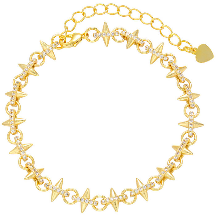 Bracelets en Zircon plaqués géométriques en acier inoxydable à la mode