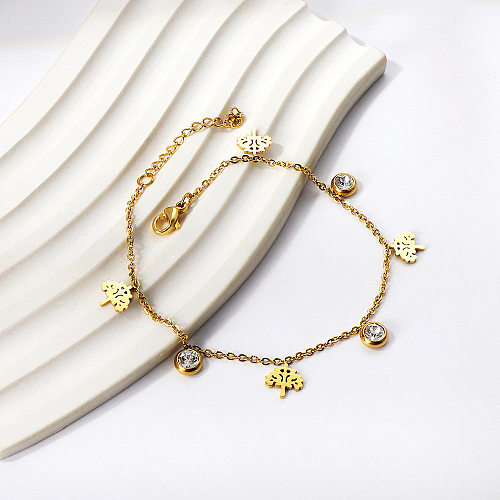 Simple Style Geometric Stainless Steel Plating Inlay Rhinestones Bracelets