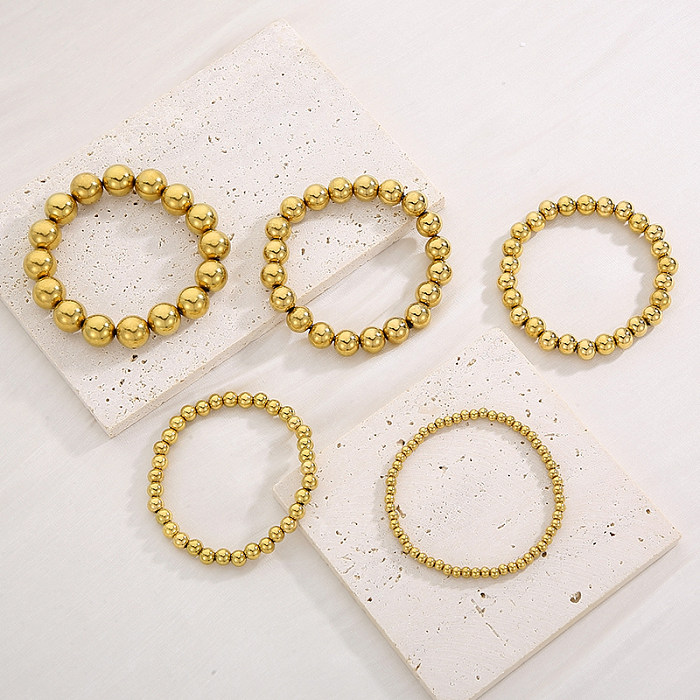 Casual Simple Style Geometric Stainless Steel 18K Gold Plated Bracelets In Bulk