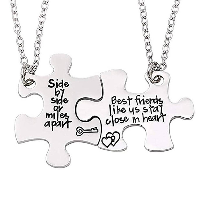 Modern Style Simple Style Letter Stainless Steel  Carving Pendant Necklace