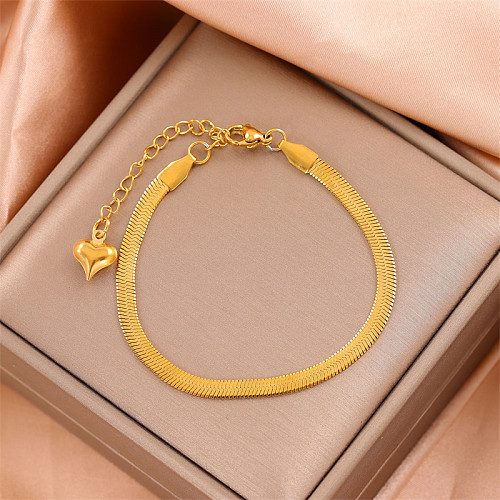 Bracelets plaqués or 18K d'acier inoxydable de couleur unie de style simple en vrac