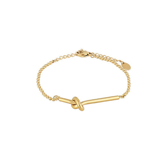 Simple Style Knot Titanium Steel Gold Plated Bracelets In Bulk