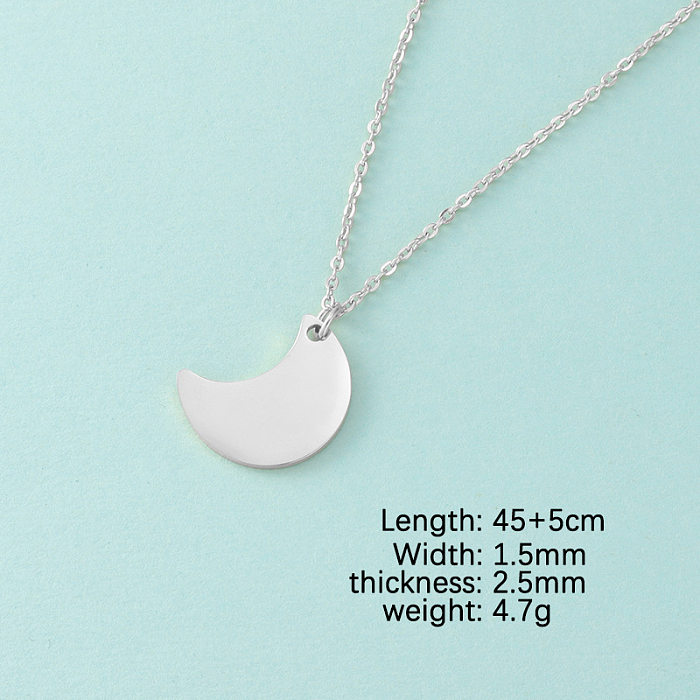 Basic Lady Modern Style Moon Stainless Steel  Pendant Necklace In Bulk