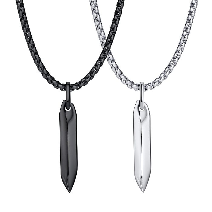 Casual Modern Style Commute Solid Color Stainless Steel  Pendant Necklace