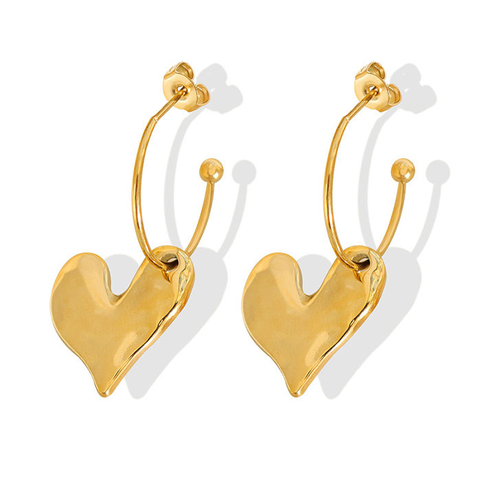 Fashion Heart Shape Stainless Steel Earrings Plating Stainless Steel  Earrings
