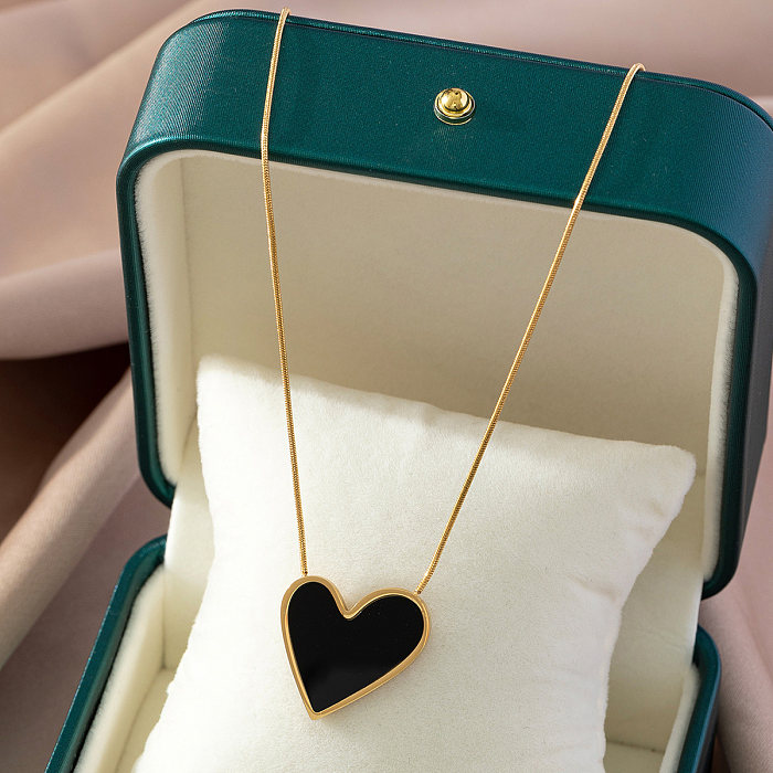 Cute Sweet Artistic Heart Shape Stainless Steel Pendant Necklace