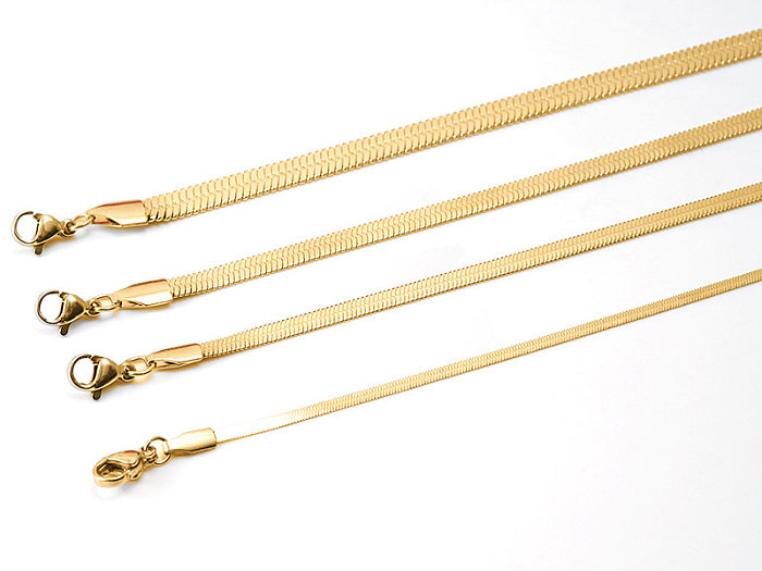 Colliers superposés géométriques en acier inoxydable, style simple, placage de colliers en acier inoxydable