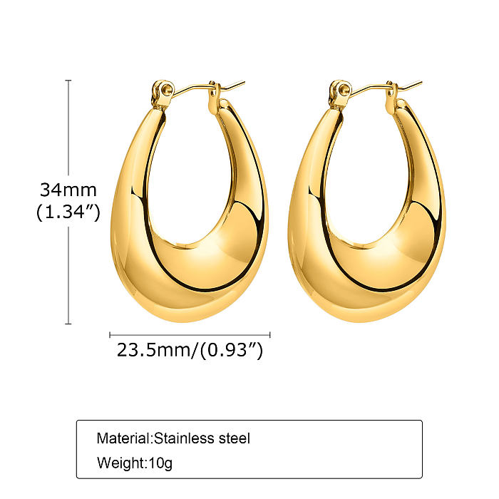 1 Pair Simple Style U Shape Stainless Steel  Plating Earrings